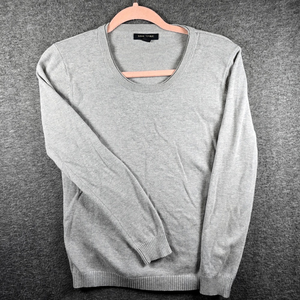 Banana Republic‎ Women L Grey/Gray Pullover Sweater W Button Side Closure